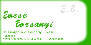 emese borsanyi business card